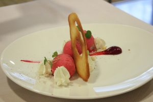 Het Wapen van Beckum - Restaurant Bij Boenders - Menukaart - Desserts- Sorbet framboos